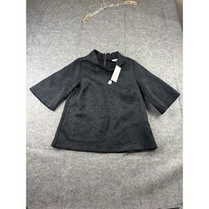 Closet London Womens US 8 Mock Neck Embossed Floral Paisley Old Money Minimalist